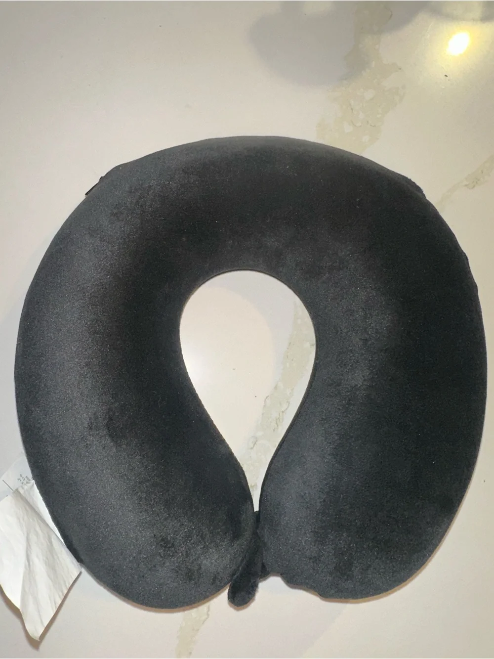 Plush Black U-Shaped Travel Neck Pillow